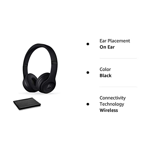 Beats_By_Dre Beats Solo3 Wireless On-Ear - Class 1 Bluetooth Headphones With Bonus Cleaning Cloth, Built-In Microphone - Black #TOP7