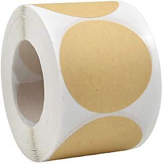 500 Pieces Kraft Paper Round Sticker Labels, Natural Brown Adhesive Stickers, Kraft Circle Stickers for Packaging Seals Wedding Price Tags Envelope Decoration Gifts Bags, Crafts(50mm)