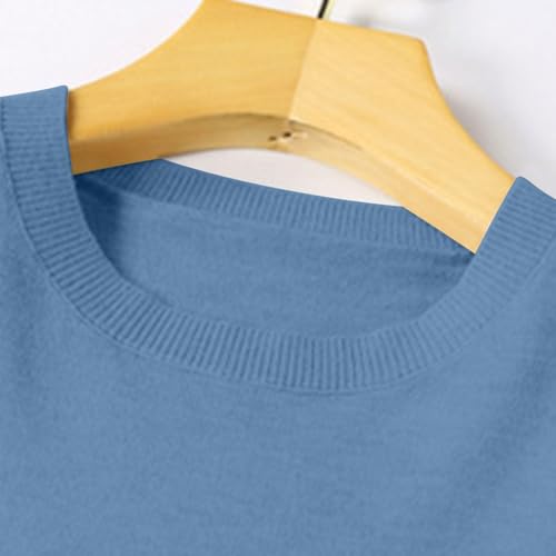 OIOLOYJM Fall Cashmere Sweaters for Women 2025 Crewneck Long Sleeve Tops Knitted Pullovers Lightweight Merino Wool Sweater