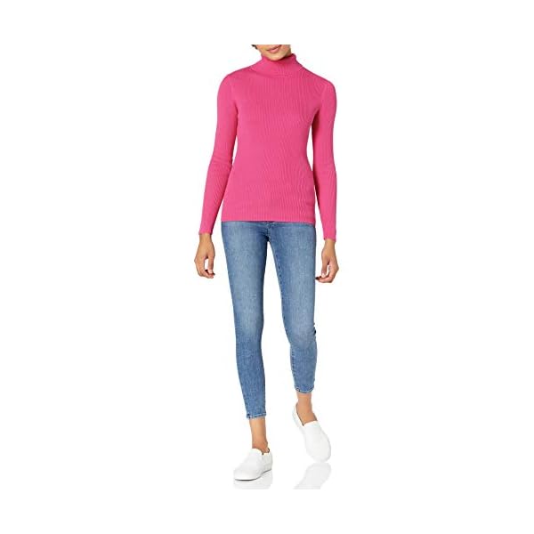 Amazon-Essentials-Womens-Slim-fit-Lightweight-Long-Sleeve-Turtleneck-Sweater Amazon Essentials Women's Slim-Fit Lightweight Long-Sleeve Turtleneck Sweater, Bright Pink, Small