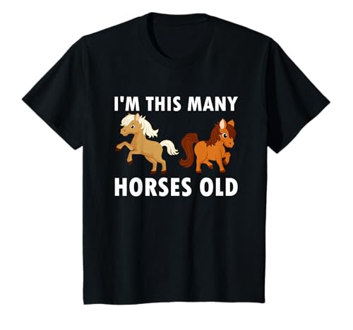 Kids 2 Years Old Girl Horses Old 2nd Birthday Kids T-Shirt