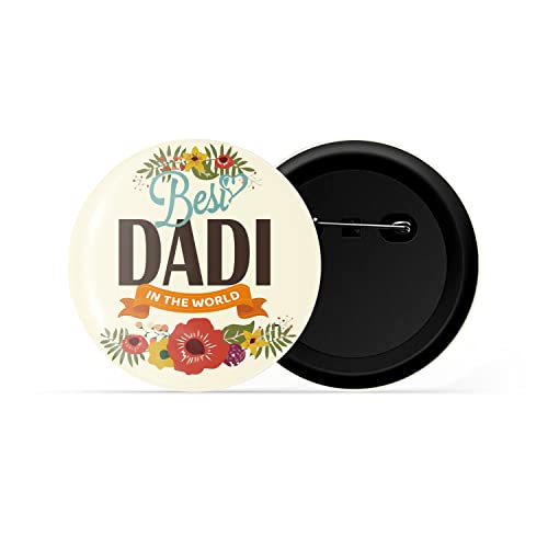 dhcrafts Pin Badge Multicolor Best Family Glossy Finish Design Pack of 1 (58mm)