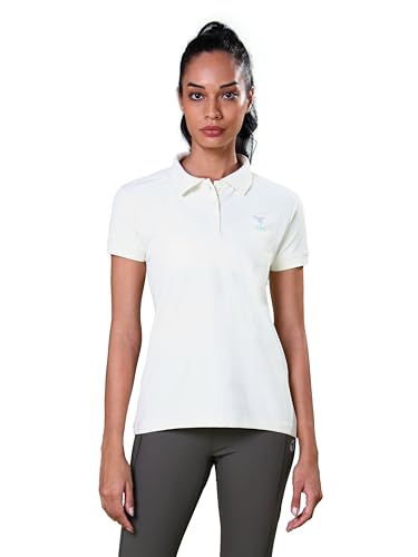 Image of TECHNOSPORT Womens Polyester Slim Fit Solid Half Sleeve Polo Matpiq T-Shirt with Techno Dry, Anti Static for Regular Use