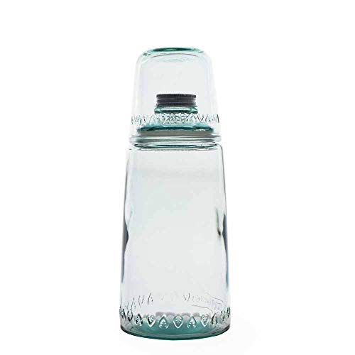 Grehom Recycled Glass Carafe & Tumbler Set- Agua; 1.1 Litre Carafe & 250 ml Tumbler