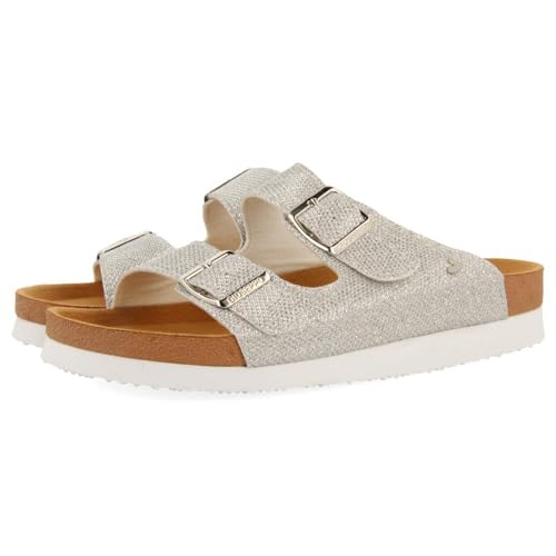 GIOSEPPO Sandalias con CUÑA Tipo Bio Y Tiras Plateadas para Mujer Margate