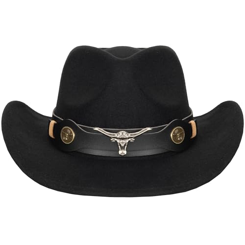 UTOWO Kids Western-Cowboy-Hat for Baby-Boys-Girls Felt-Cowgirl-Hat Brown Fedora Hat Fit for 2-7 Years