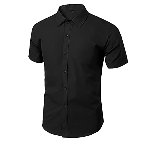 Chemise d'été homme manches courtes anti plis coupe ajustée