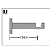 Gardinia Träger offen für Ø 16 mm edelstahl-optik 7,5 cm, Metall
