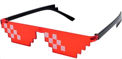 Image of Thug Life Sunglasses Pixel Gangsta Life Funny Shades (RED)