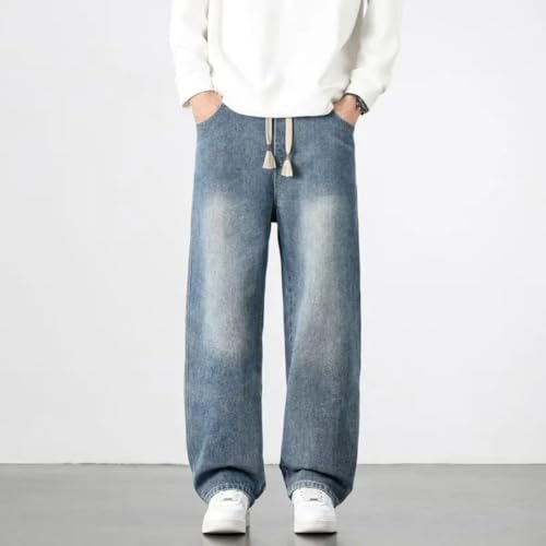 Men's Straight Loose Wide-Leg Jeans Korean Style2