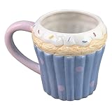JECOMPRIS Keramik-kaffeebecher im Cupcake-stil Fassungsvermögen mit Henkel für Latte Macchiato und Heiße Mikrowellengeeignet Spülmaschinenfest