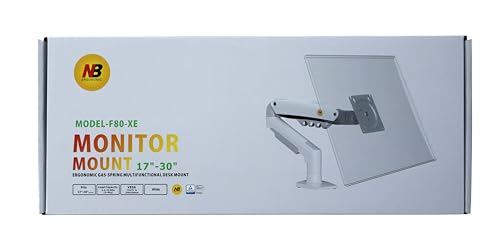 Image of TECVITY - F80 Multi Colours Gas-Struct Flexi Mount Desktop 17 inch to 30 inch Monitor Arm (White)