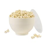 W&P Microwave Silicone Popcorn Popper Maker Off-White Collapsible Bowl w/Built In Measuring Cup, BPA Free, Eco-Friendly, Waste Free, 9 Cups of Popped Popcorn