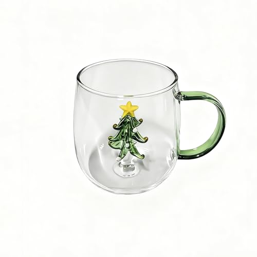 xamlyrek Christmas Tree Coffee Mug, 3D Christmas Tree Cute Mug, 400ml Coffee Cup with Handle for Tea Coffee Milk Hot Chocolate, Unique Gifts for Winter Xmas Festive Party Gifts