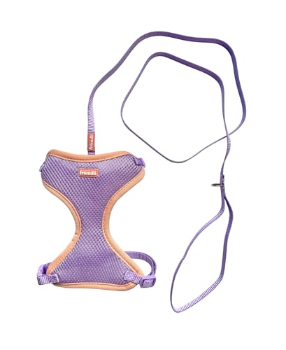 Cat Mesh Comfort Harness with Nylon Leash, Secure Fit, Lilac