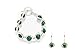 Pulsera y pendientes a juego de piedra engarzados en zamak bañado en plata. Conjunto regalo mujer. Piedras curativas (Malaquita (verde))