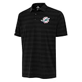Antigua Men's Black Miami Dolphins Tunnel Polo
