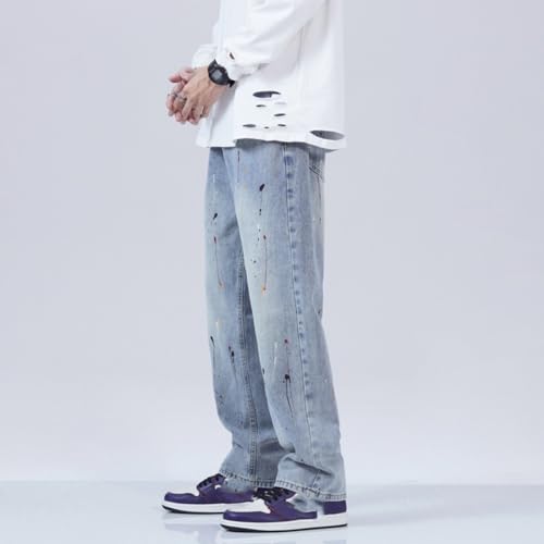 Jeans Pants Trousers Denim High Street Classic Loose Trendy Retro Men's Wide Leg3