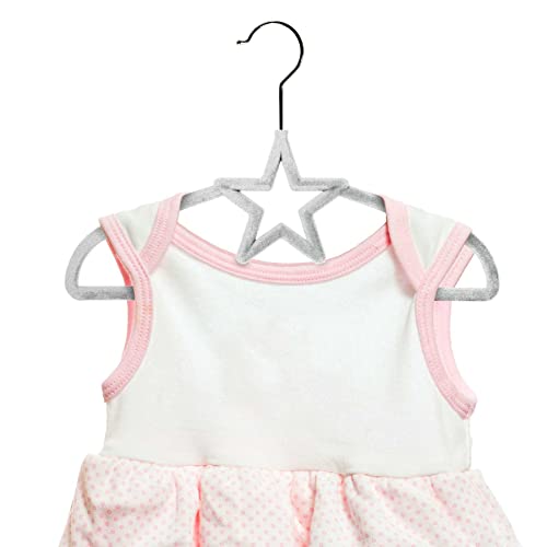 Kit 30 Cabides De Veludo Estrela Off-White
