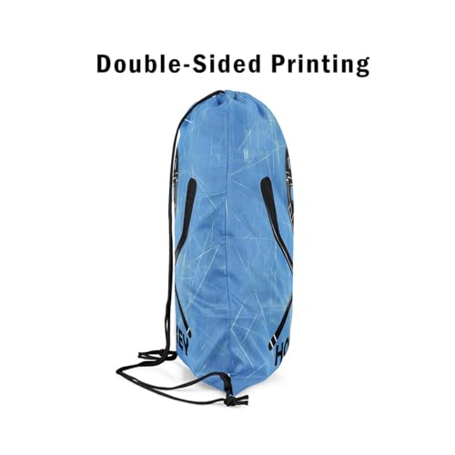 Erosebridal Hockey Drawstring Backpack 13x15.7 for Sport Gym Swim Yoga Camping,Sports Gaming Theme Drawstring Bags,Ice Hockey Stick Draw String Back Bag,Winter Athletic Sport String Backpack4