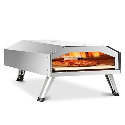 BIG HORN Gas Pizza Oven, 12 inch Portable Stainless Steel Propane Pizza Oven, Outdoor Pizza Maker with Stone for Baked Pizza