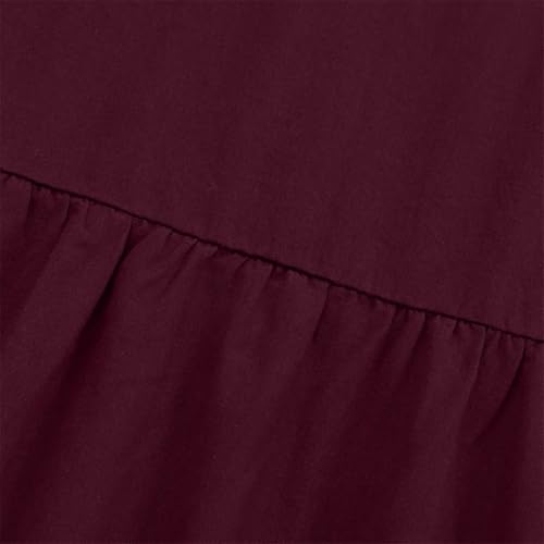 Women's Solid Color Casual Ruffled Long Skirt Office Retro A-Line Pleated Long Skirt2