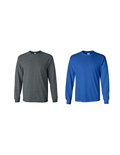 Gildan G2400 Lot de 2 t-shirts Ă manches longues en coton pour homme - beige - Taille XL