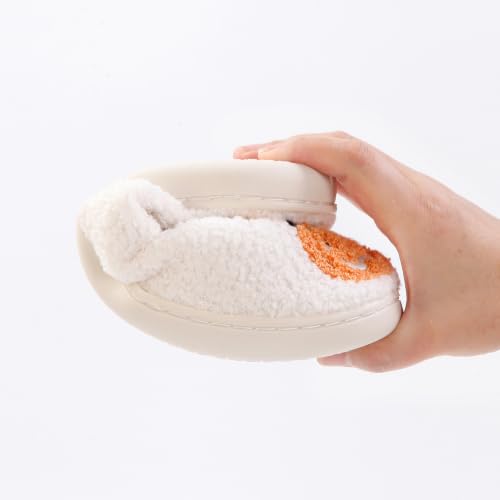 Image of Halloween Pumpkin Slippers for Womens Mens Plush Warm Spooky Lantern Pumpkin Slippers House Shoes
