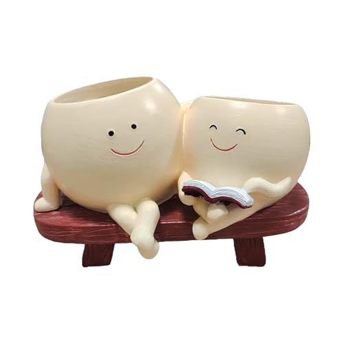 Lächelnder Blumentopf - dekorativer Pflanzentopf mit fröhlichem Gesichtsdesign, Innenpflanzer | Wunderhafter Charakterstil, Home & -Gebrauch, erhebendes Topfdekor, lustige Geschenkidee, niedlic