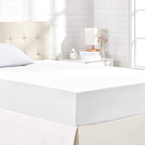 Amazon Basics Premium Microfibre Fitted Sheet -160 x 200 x 30 cm, Bright White - Image 5