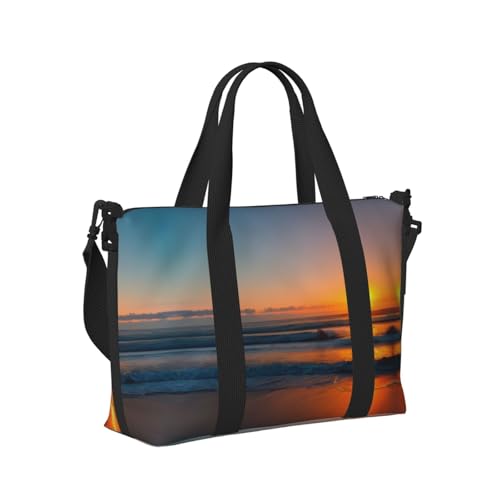 Travel Duffle Bag Weekender Bag Carry On Tote Bag Sport Gym Bag for Women Men Beautiful Sunrise Ocean Print3