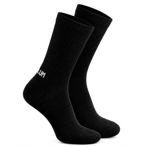 Image of HEELIUM Bamboo Athletic Crew Socks for Men & Women | 3X Tougher & Durable, Ultra Soft & Blister Resistant | Perfect for Gym, Sports & Long Distance Running