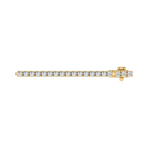 Image of 2 to 7 Carat Natural Diamond Tennis Bracelet for Women in 14K Gold (7 Inch) - IGI Certified (I1-I2 Clarity)