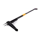 Fiskars Unkrautstecher, Länge: 1 m, Rostfreie Stahl-Arme/Kunststoff-Griff, Schwarz/Orange, Xact, 1020126