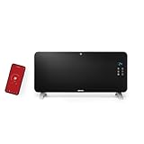 Geepas Electric Glass Panel Heater 2000W | Wall Mounted or Freestanding Smart Convector Heater with WiFi App LED Touch Control Child Lock IP24 Rated Water Resistant 24H/Weekly Timer 2 Yr Warranty