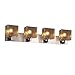 Justice Design Group Lighting FSN-8924-55-MROR-NCKL Justice Design Group - Fusion - Modular 4-Light Bath bar - Rectangle - Brushed Nickel Finish with Mercury Glass Shade,