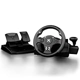 NBCP PC Racing Wheel,270 Degree Universal USB Car Sim Race Steering Wheel PS4 Large Size Steering Wheel and Pedals for PC、PS4、PS3、Xbox One、Xbox Series X/S、Switch