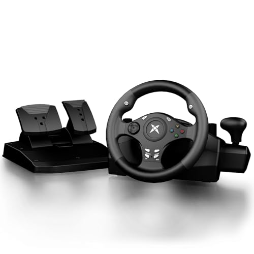 NBCP Steering Wheel Pro,270 Degree Universal USB Car Sim Race Racing Wheel PC 10.2-inch Gaming Racing Wheel Driving Wheel and Linear Pedals for PC,PS4,PS3,Xbox One,Xbox Series X|S,Switch