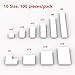 100 Piece White Building Tiles Bulk Assortment Pack, Tiles Accessories for Building with 10 Size, Compatible with Lego Parts and Pieces