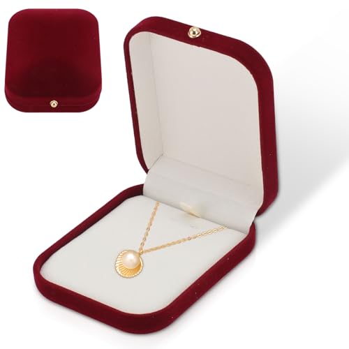 Tomotato Caja de Regalo con Colgante de Collar de Terciopelo, Estuche de Joyería de Viaje Elegante, Material de Terciopelo Suave, Tamaño Compacto, para Bodas, Cumpleaños, Aniversarios y Regalos