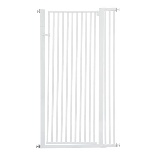 Cancelletto di protezione per porta alto 150cm con gattaiola, cancelletto di sicurezza per scale senza forare, cancelletto di blocco adattabile, cancelletto di sicurezza per bambini per cani e gattini