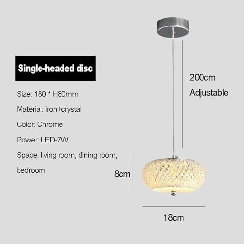 Lámpara colgante de cristal para techos pequeños que optimiza la luz en comedores oscuros 8