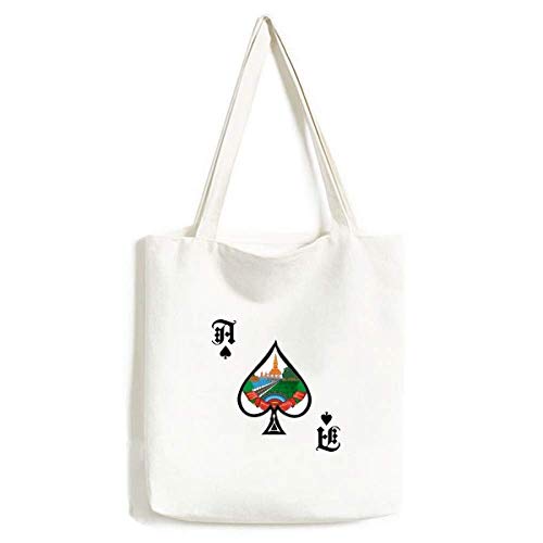 Sac à main Laos Asia lavable et résistant | Motif artisanat Poker Spade unique