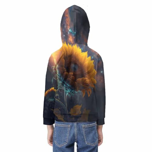 Sweat à capuche tournesol 3D pull amusant idée cadeau ado 13-15 ans - 6