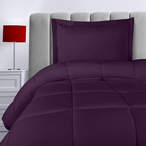 Utopia Bedding Twin/Twin Xl Comforter Set Kids With 1 Pillow Sham - Bedding Comforter Sets - Down Alternative Plum/Purple Comforter - Soft And Comfortable - Machine Washable #TOP13