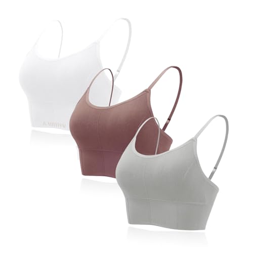 Image of Kaththai Women Cotton Padded Wire-Free Sports Bra with Adjustable Straps Soft Padded Push-Up Bra for Yoga, Fitness (Free Size Bra Fit Up to 28,30,32,34)