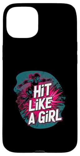 Roller Derby Hit Like A Girl Empowering Skater Design �X�}�z�P�[�X iPhone 15 Plus �p