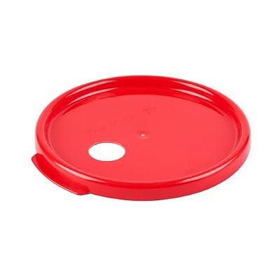 Restaurantware-Met Lux 7.25 x 7.25 Inch Plastic Lid, 1 Disposable Flat Lids - Fits 4-qt Food Storage Container, Color-Coded, Red Plastic Lid, For Storing Soups And Sauces