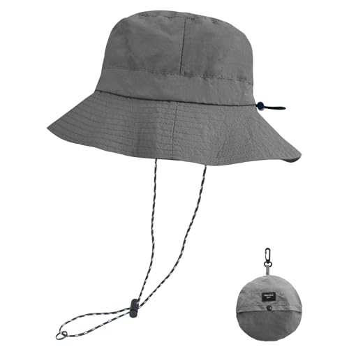 Image of NPQQUAN Sun Bucket Hats for Woman Men Lightweight Sun Hat Packable Foldable Waterproof Beach Hiking Hat