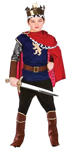 Wicked Costumes Boys Medieval King Fancy Dress Costume Royal Prince Knight Outfit for World Book Day School Plays Halloween & Parties - Large (8-10 Years)